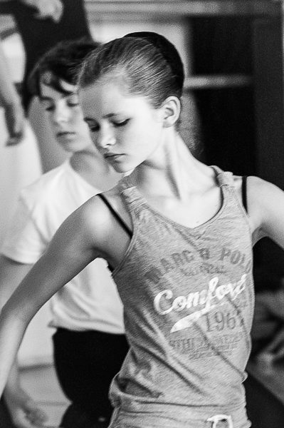 Young Ballerina at a ballet rehearsal